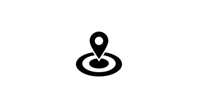 Black Location Pin Icon Symbol 6.