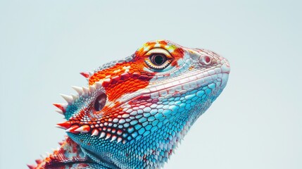 Fototapeta premium Colorful lizard close up photography