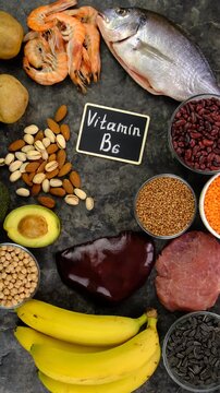 Foods that contain vitamin B6. Selective focus.