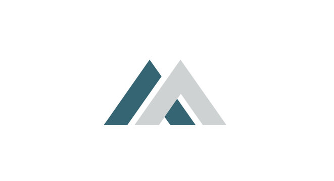 A minimalist abstract geometric logo design featuring two interlocking triangular shapes