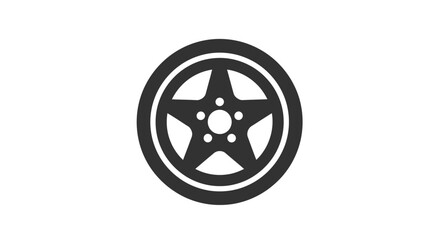 Fototapeta premium Automotive Wheel Graphic Isolated on White Background for Transportation and Design Needs