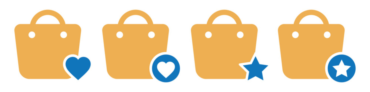 Favorite shopping bag icon vector illustration