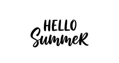Obraz premium Hello summer text displayed on clean white background