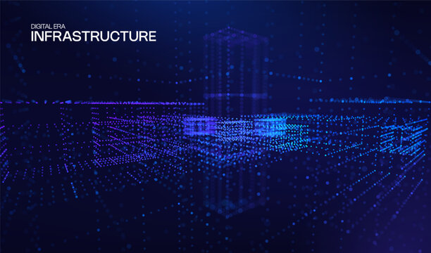 Technology cube abstract for background data 3d and science graphic research. Scientific dot digital for geometry visualization presentation and system chemical object. Technology design business.