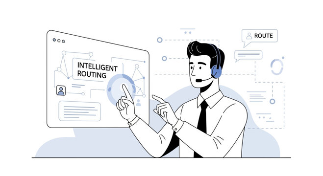 Intelligent routing operator using technology for business workflow