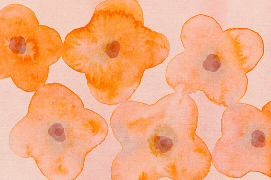 Watercolor flowers with fresh peachy colors
