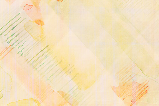 Soft yellow watercolor textures. Watercolor abstract on paper