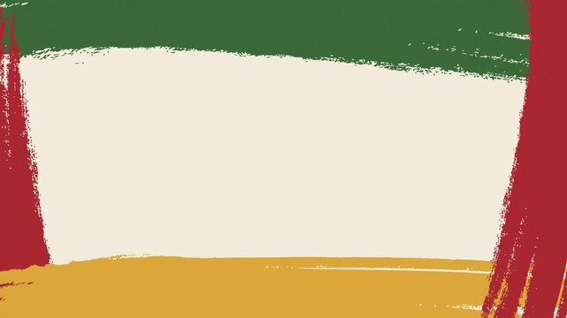 Juneteenth Pan-African Color Grunge Frame Background with Blank Copy Space animation 4k.