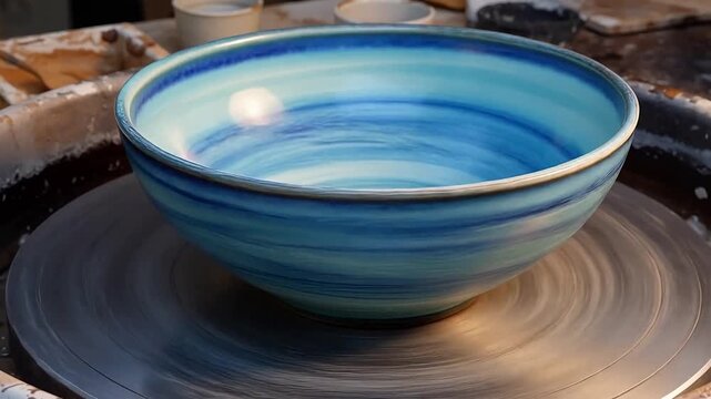 Ceramic Bowl Swirling Glaze