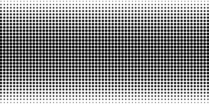 Dotted halftone gradient texture. Fading polka dot background. Repeating dot gradient pattern background. Black vanishing comic pop art background. Halftone raster effect wallpaper. Vector