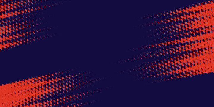 Gaya garis kecepatan abstrak warna oranye halftone template desain spanduk. Ilustrasi Latar Belakang Vektor.