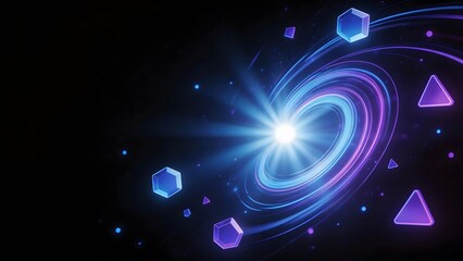 Obraz premium Abstract space galaxy with geometric shapes