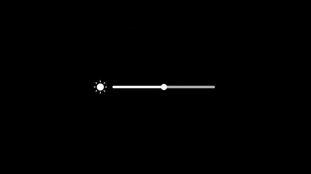 Simple brightness contrast icon animated. brightness slider control level animated. 4K video