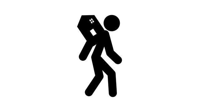 Mortgage symbol, black isolated vector silhouette