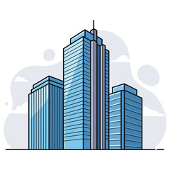 Obraz premium Modern skyscraper complex rising in urban skyline setting. non editable strokes