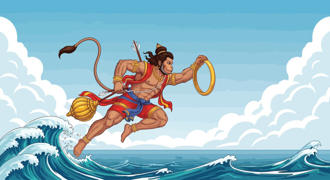 Hindu god Krishna playing hoop dance.