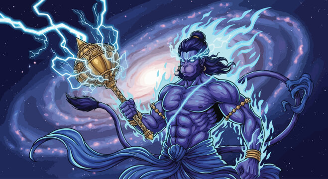 Hindu God Shiva Holding Trident.