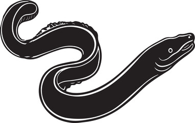 Obraz premium Simple Eel vector illustration, Eel silhouette art