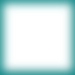 Obraz premium Green blue frame blur gradient vignette square shape isolated soft simple plain empty fade aquamarine turquoise teal color border png