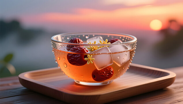 Summer Health Iced Sour Plum Soup Still Life