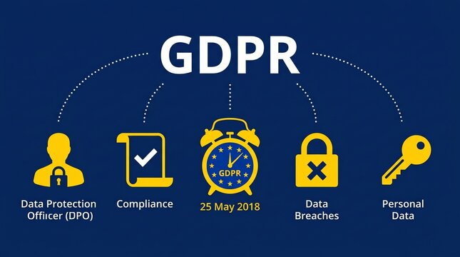 Understanding GDPR Compliance Key Icons for Data Protection, Breaches, and Personal Data Security