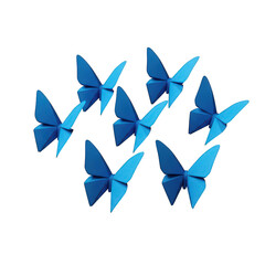 Obraz premium Blue butterflies flying in a cluster isolated on transparent background