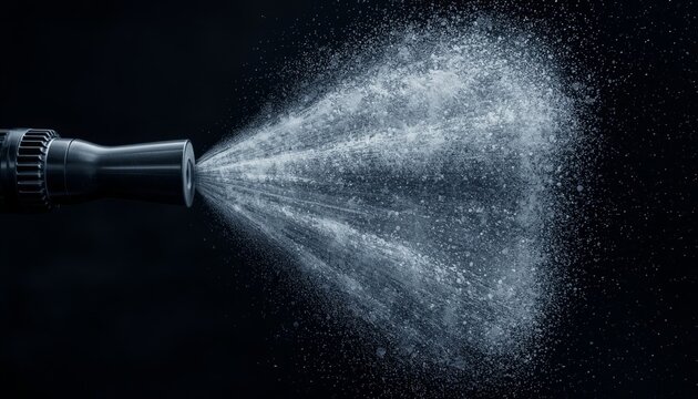 There is a sprinkle of water coming out of a blow dryer
