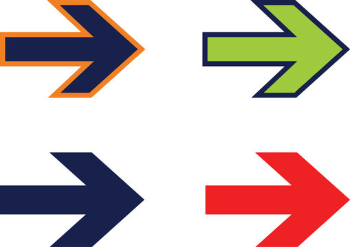 Colorful Arrow Icon Set Pointing Right For Website Navigation Progress Growth Next Page Direction Designs
