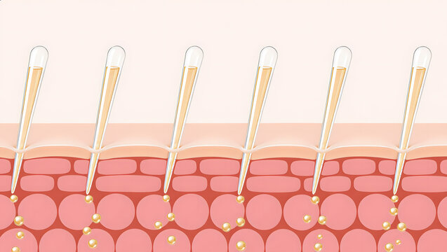 Spicule microneedle serum absorption and transdermal skincare delivery illustration
