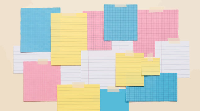 Colorful sticky notes on a wall.