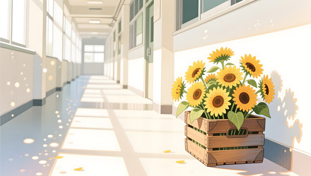 Graduation Season Youth Campus Sunflower Illustration