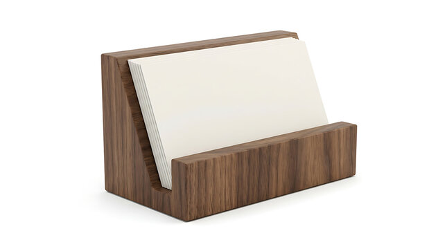 Wooden Bookstand Holding Blank Notebook Pages Displayed Professionally transparent background