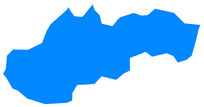 Slovakia Map Outline Blue