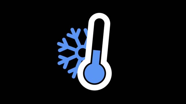 Animated thermometer theme shows the temperature dropping or the temperature getting colder