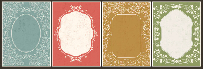 Floral, botanical frame, monogram, classical arcitecture decor. Design element for frame, mirror, pattern, border, wreath. Page, book decoration. Baroque decor border, ornament. © olechkaart