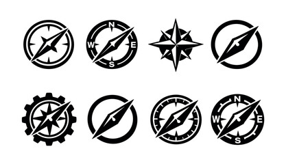 Various compass icon designs for navigation and adventure themes © UnIcons