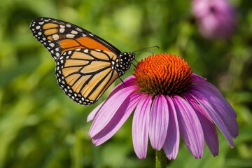 Fototapeta premium Butterfly and flower