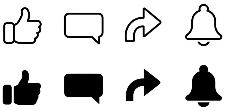like comment subscribe icon set