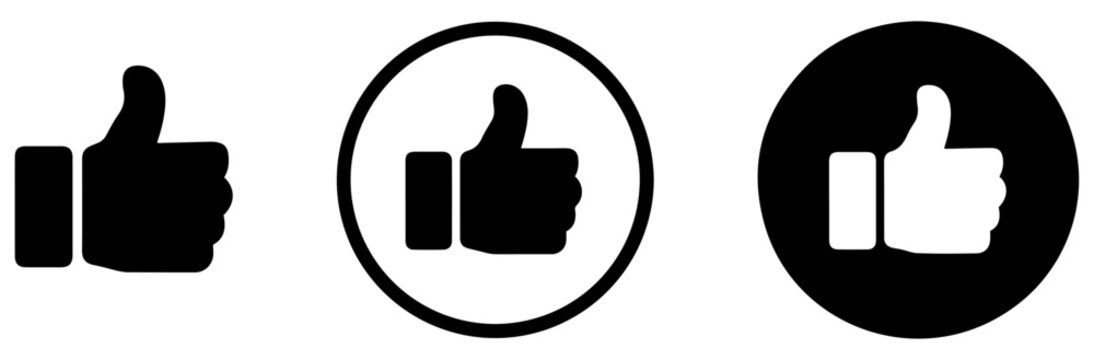 thumb up social icon set