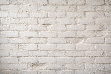 Fototapeta premium Textured white painted brick wall background with visible dent and natural light