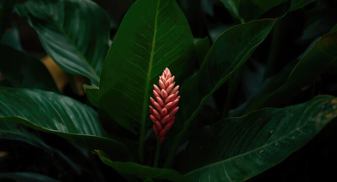 Alpinia zerumbet tropical ginger plant with lush foliage