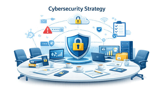 cybersecurity strategy, strategy meeting, cybersecurity team, security operations, cyber defense planning, risk management meeting, IT security discussion, threat analysis, security briefing, corporat
