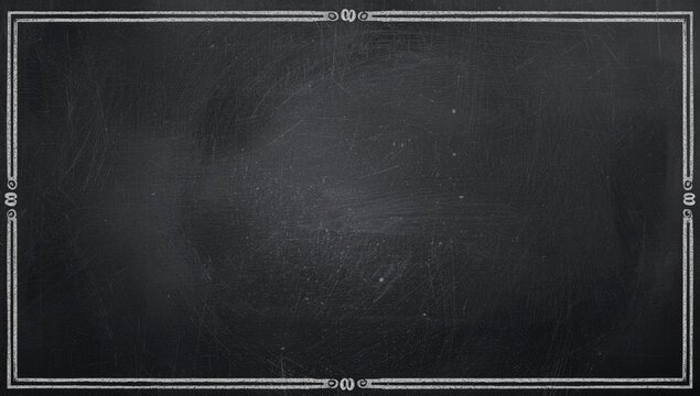 Chalkboard Background with Hand-Drawn Barbecue Cuisine Art Vintage Style, Space for Text