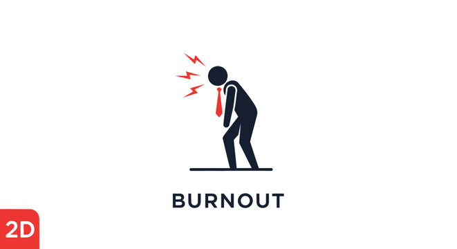 A stressed businessman experiencing burnout at work.