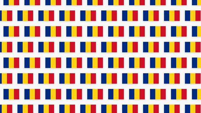 Romania Flag Seamless Pattern Background - 4K Geometric Romanian Symbol Loop