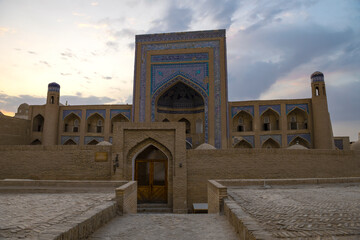 Fototapeta premium The ancient madrasah of Allakuli Khan in the early morning. The inner city of Ichan-Kala. Khiva