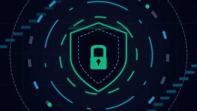 Digital security shield cyber protection concept for data safety