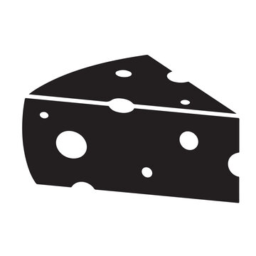 Swiss cheese or Emmental cheese flat vector icon for food apps and websites 