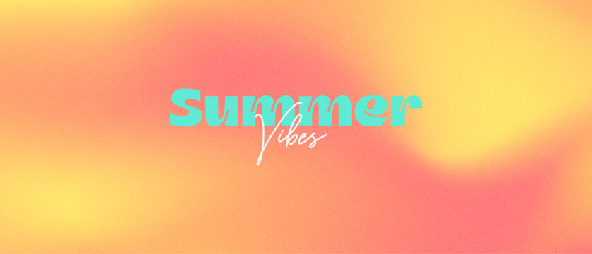 Summer Vibes Retro Gradient Background with Grainy Texture