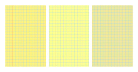 Set of yellow legal pad pages with grid designs © dniprodd